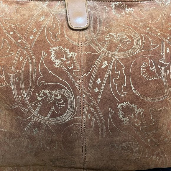 Brown Suede Marie Ellyse Tote/Handbag 12'x17"x6" - Picture 2 of 3